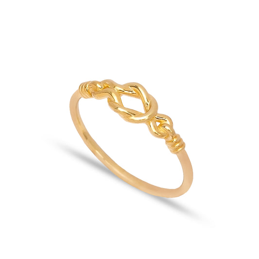 Handcrafted Loop Design Sterling Silver Ring - Gold Plated