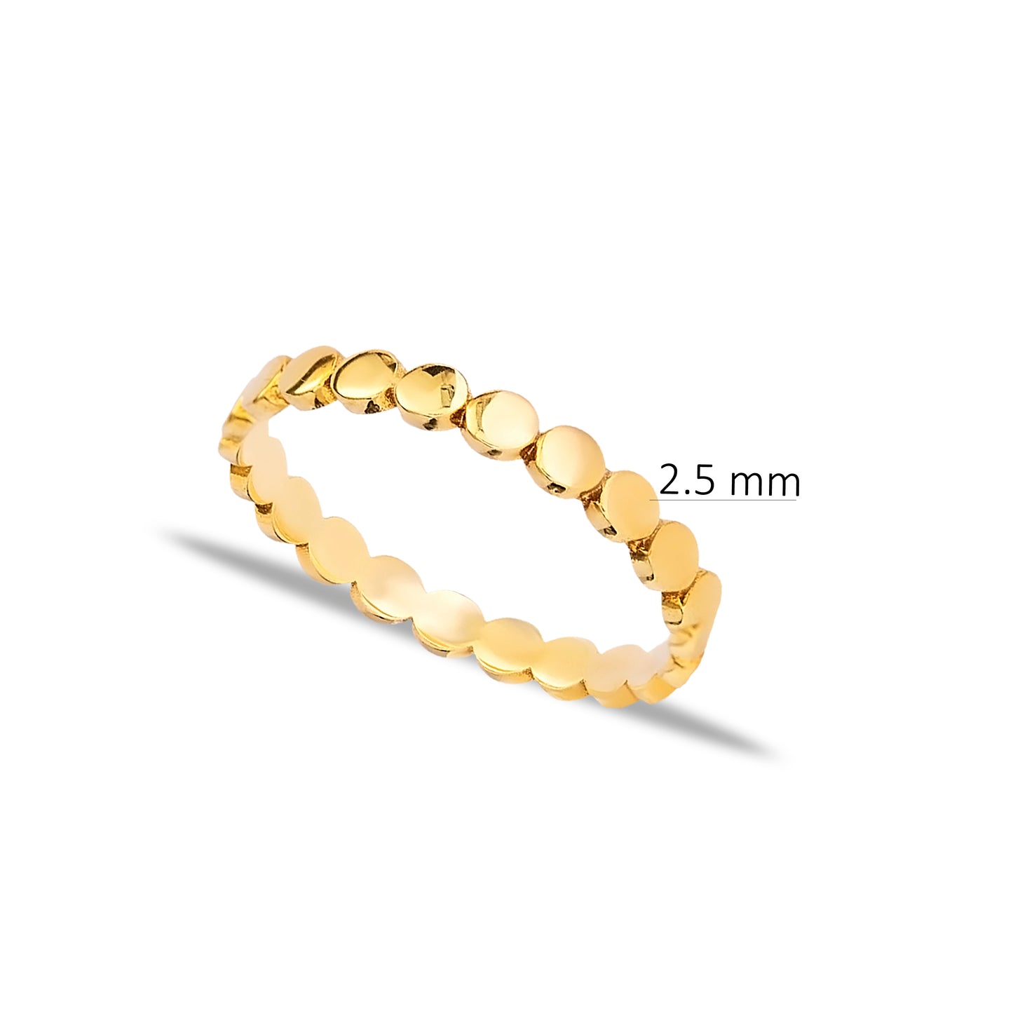 Handcrafted Sterling Silver Round Ring - Gold Plated