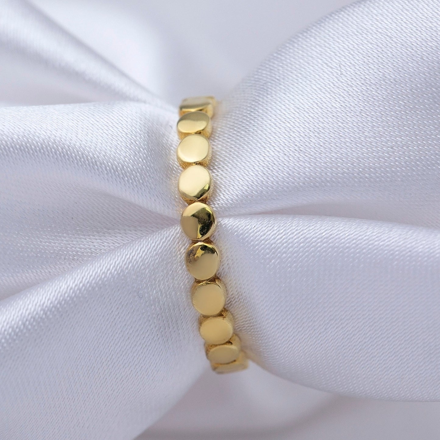 Handcrafted Sterling Silver Round Ring - Gold Plated